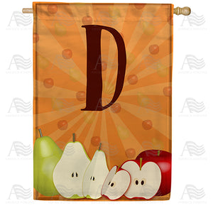 Apples & Pears Monogram Double Sided House Flag