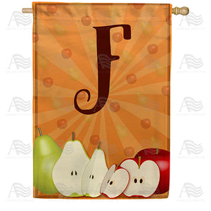 Apples & Pears Monogram Double Sided House Flag