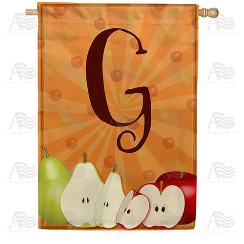 Apples & Pears Monogram Double Sided House Flag