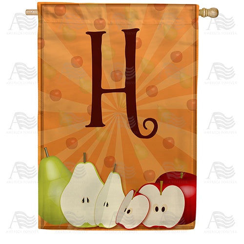 Apples & Pears Monogram Double Sided House Flag