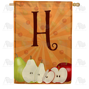 Apples & Pears Monogram Double Sided House Flag