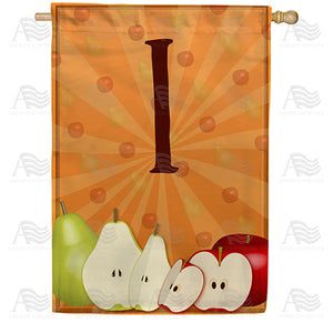 Apples & Pears Monogram Double Sided House Flag