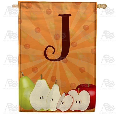 Apples & Pears Monogram Double Sided House Flag