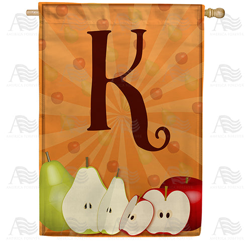 Apples & Pears Monogram Double Sided House Flag