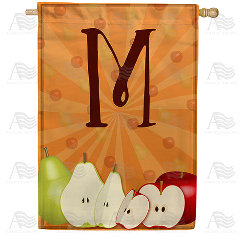 Apples & Pears Monogram Double Sided House Flag