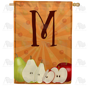 Apples & Pears Monogram Double Sided House Flag