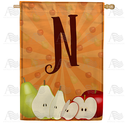 Apples & Pears Monogram Double Sided House Flag