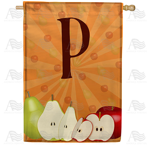 Apples & Pears Monogram Double Sided House Flag