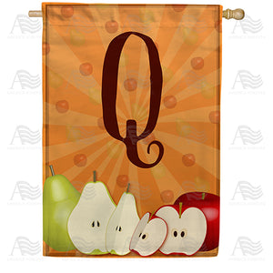 Apples & Pears Monogram Double Sided House Flag