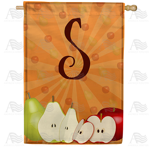 Apples & Pears Monogram Double Sided House Flag