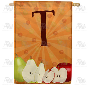 Apples & Pears Monogram Double Sided House Flag