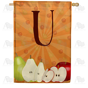 Apples & Pears Monogram Double Sided House Flag
