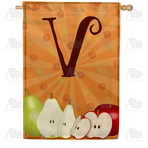 Apples & Pears Monogram Double Sided House Flag
