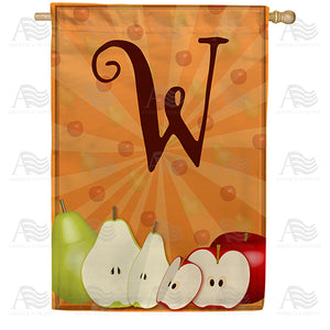 Apples & Pears Monogram Double Sided House Flag