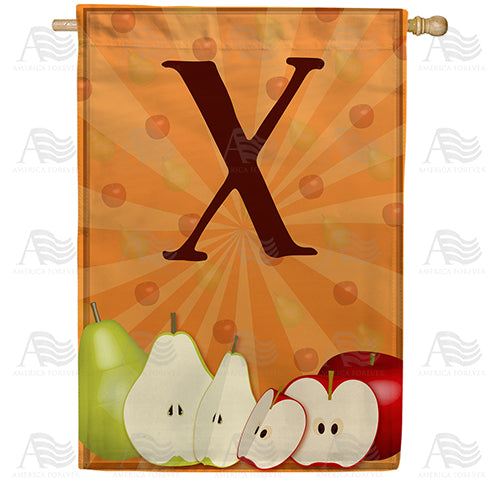 Apples & Pears Monogram Double Sided House Flag