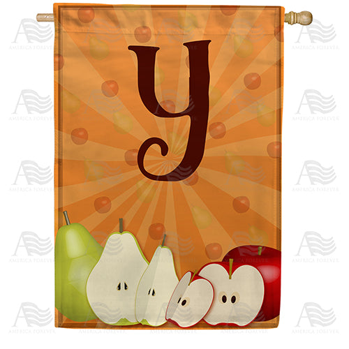 Apples & Pears Monogram Double Sided House Flag