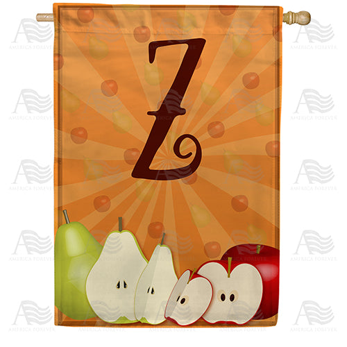 Apples & Pears Monogram Double Sided House Flag