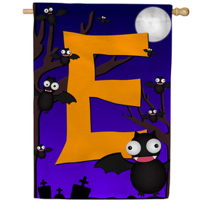 Crazy Bat Party Monogram Double Sided House Flag