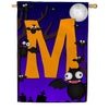 Crazy Bat Party Monogram Double Sided House Flag