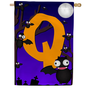 Crazy Bat Party Monogram Double Sided House Flag