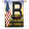 American Country Sunrise Monogram Double Sided House Flag