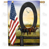 American Country Sunrise Monogram Double Sided House Flag