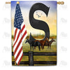 American Country Sunrise Monogram Double Sided House Flag