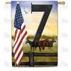 American Country Sunrise Monogram Double Sided House Flag