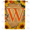 Autumn Sunflowers Monogram Double Sided House Flag