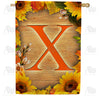 Autumn Sunflowers Monogram Double Sided House Flag