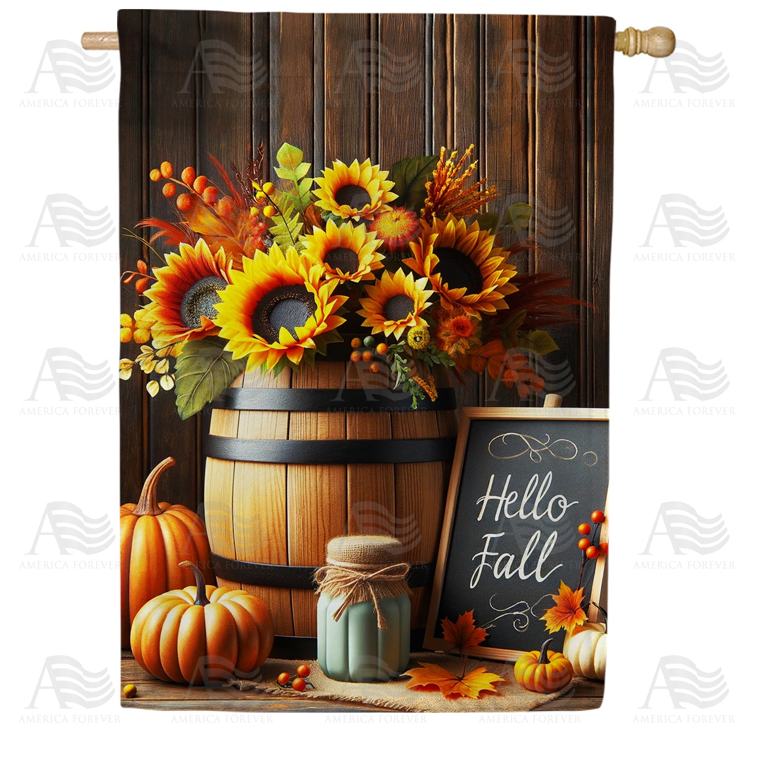 Harvest Sunflower Ensemble Double Sided House Flag