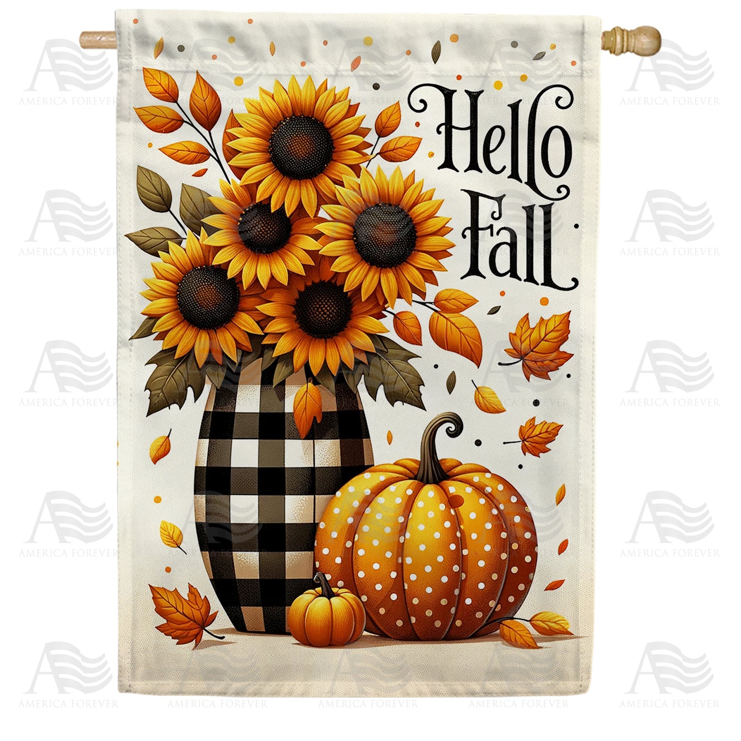 Sunflower Fall Bouquet Double Sided House Flag