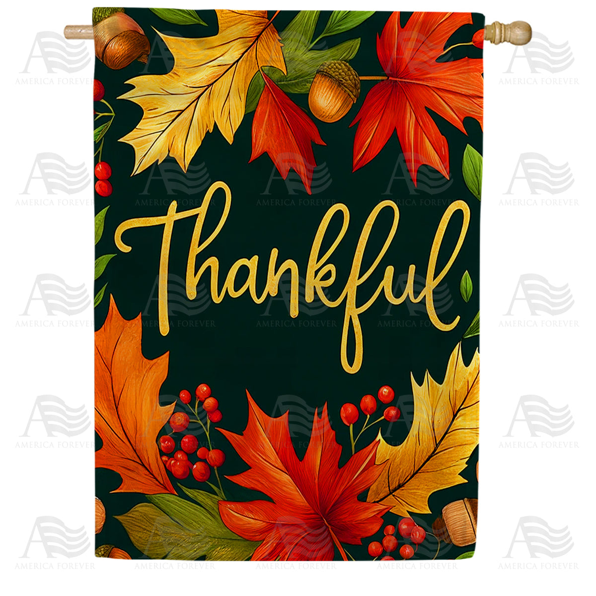 Thankful Leaves Double Sided House Flag