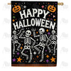 Happy Halloween Skeletons Double Sided House Flag