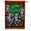 Happy Halloween Dancing Skeletons Double Sided House Flag