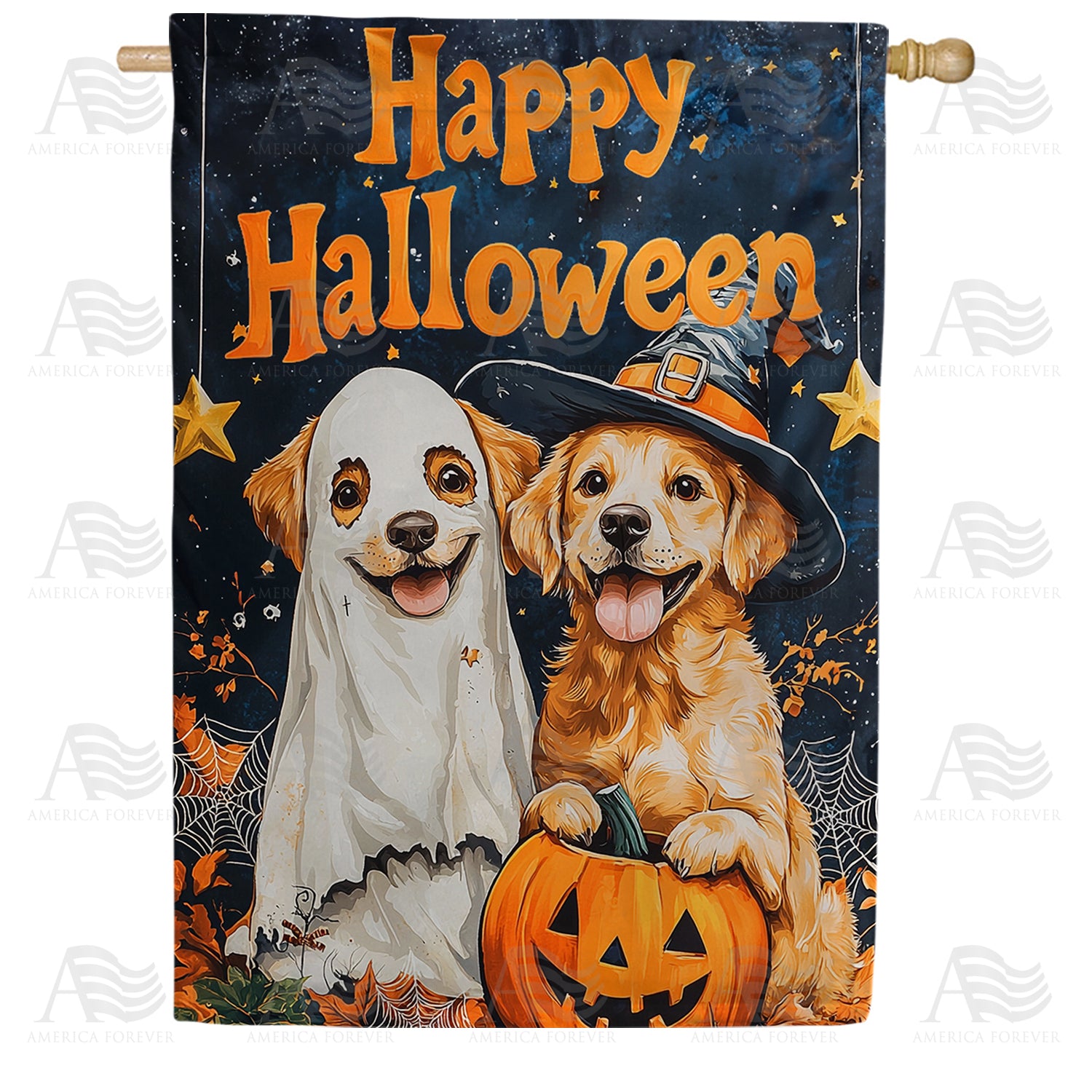 Halloween Dogs Double Sided House Flag