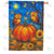 Starry Night Owls Pumpkin Double Sided House Flag 