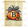 Fall Pumpkin Monogram House Flag