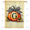 Fall Pumpkin Monogram House Flag