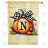 Fall Pumpkin Monogram House Flag
