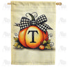 Fall Pumpkin Monogram House Flag