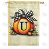 Fall Pumpkin Monogram House Flag