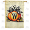Fall Pumpkin Monogram House Flag