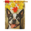 Fall Boston Terrier And Ladybug House Flag