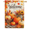 Fall Pumpkins and Sunflowers House Flag