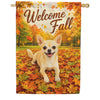 Welcome Fall Chihuahua House Flag
