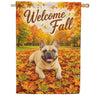Welcome Fall Dog French Bulldog House Flag