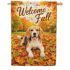 Welcome Fall Beagle House Flag