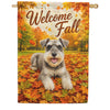 Welcome Fall Schnauzer Dog House Flag