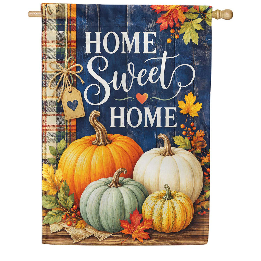 Home Sweet Home Fall Pumpkins House Flag